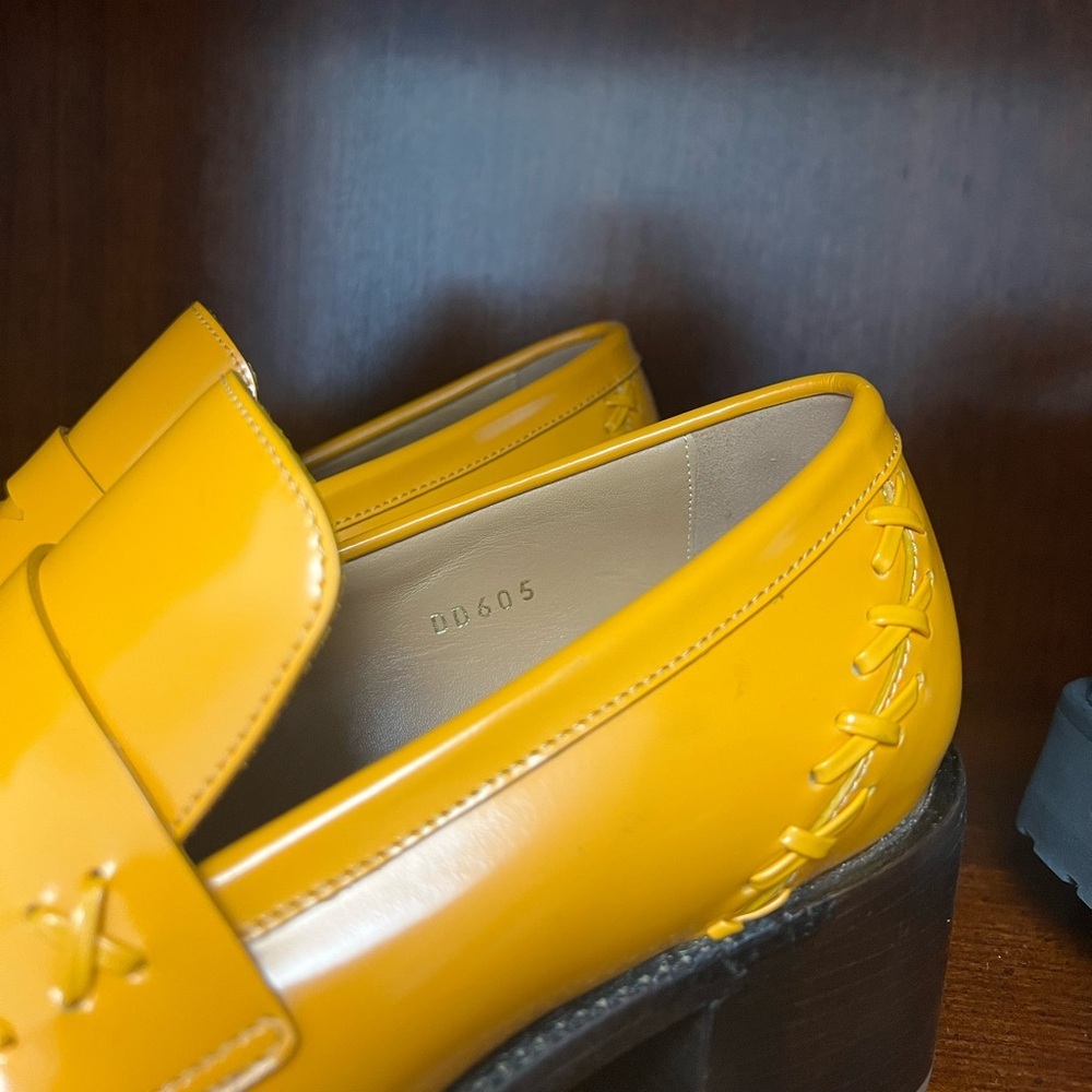 Dries Van Noten Orange Square Toe & Heel Penny Loafer Size 40 - Picture 8 of 17